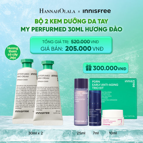  BỘ 2 KEM DƯỠNG DA TAY HƯƠNG NƯỚC HOA INNISFREE JEJU LIFE PERFUMED HAND CREAM 30ML - HƯƠNG ĐÀO 