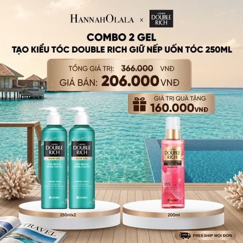  COMBO 2 GEL TẠO KIỂU TÓC DOUBLE RICH GIỮ NẾP UỐN TÓC 250ML _ DEAL 8_ D1030 