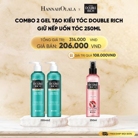  COMBO 2 GEL TẠO KIỂU TÓC DOUBLE RICH GIỮ NẾP NHẸ TỰ NHIÊN/ UỐN TÓC 250ML - DEAL 9 