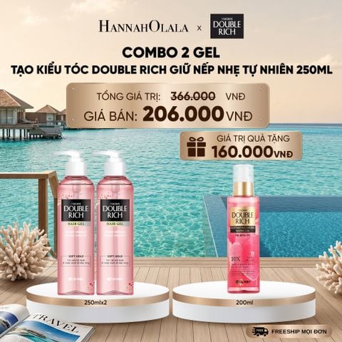  COMBO 2 GEL TẠO KIỂU TÓC DOUBLE RICH GIỮ NẾP NHẸ TỰ NHIÊN 250ML _ DEAL 7_ D1278 