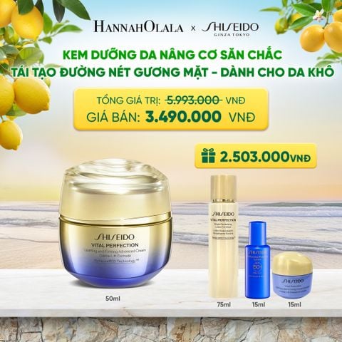  KEM DƯỠNG DA SHISEIDO VITAL PERFECTION UPLIFTING AND FIRMING ADVANCED CREAM SOFT 50ML - DEAL 11 