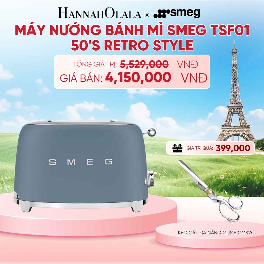  MÁY NƯỚNG BÁNH MÌ SMEG TSF01 50'S RETRO STYLE - B168 