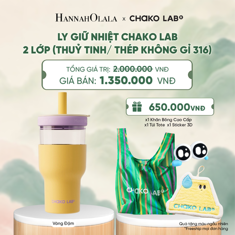  LY GIỮ NHIỆT CHAKO LAB 2 LỚP (THUỶ TINH/ THÉP KHÔNG GỈ 316) - A4018 