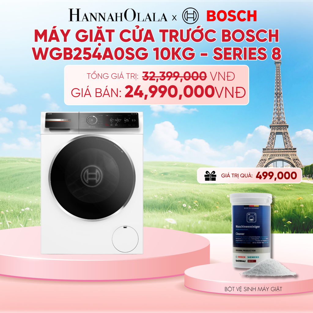  MÁY GIẶT CỬA TRƯỚC BOSCH WGB254A0SG 10KG - SERIES 8 - B201 