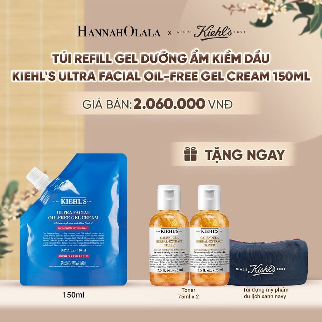  TÚI REFILL KEM DƯỠNG ẨM SÂU 72H & PHỤC HỒI NHANH KIEHL'S ULTRA FACIAL CREAM 150ML - A303 