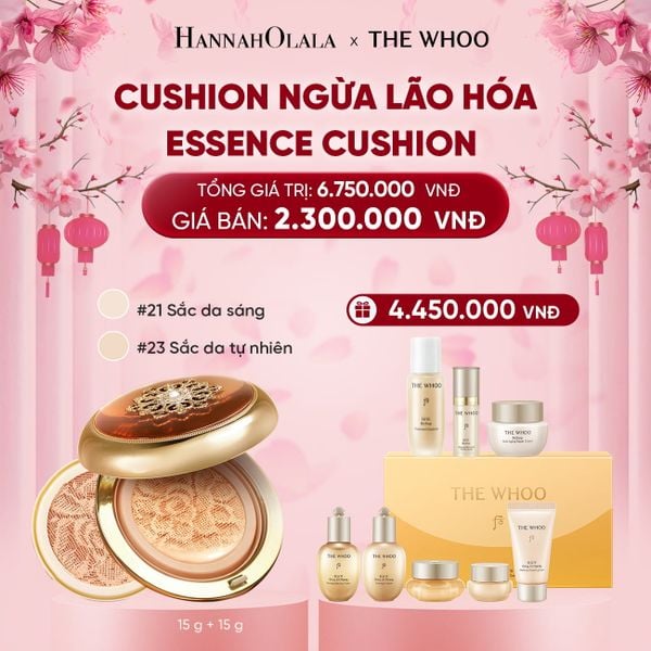  DEAL 20: [TẶNG KÈM 1 LÕI] CUSHION NGỪA LÃO HÓA WHOO CHEONGIDAN ESSENCE CUSHION SPF50+/PA+++ 