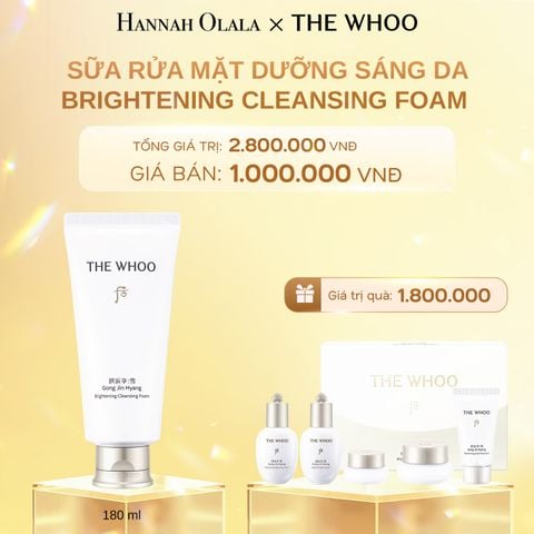  C676_DEAL 20: SỮA RỬA MẶT DƯỠNG TRẮNG THE WHOO GONGJINHYANG BRIGHTENING CLEANSING FOAM 180ML 