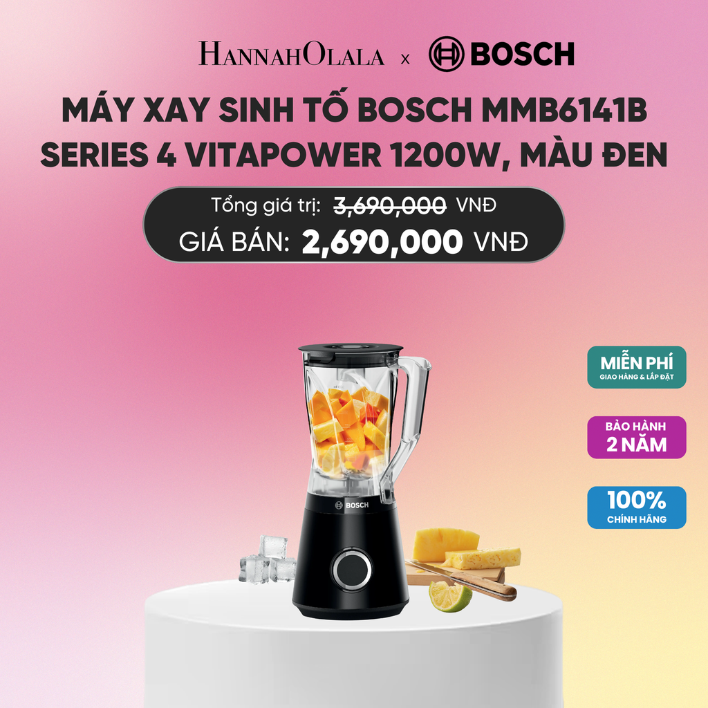  MÁY XAY SINH TỐ BOSCH MMB6141B SERIES 4 VITAPOWER 1200W, MÀU ĐEN_A2036 