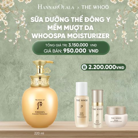  DEAL20: SỮA DƯỠNG THỂ ĐÔNG Y MỀM MƯỢT DA THE HISTORY OF WHOO WHOOSPA MOISTURIZER 220ML 