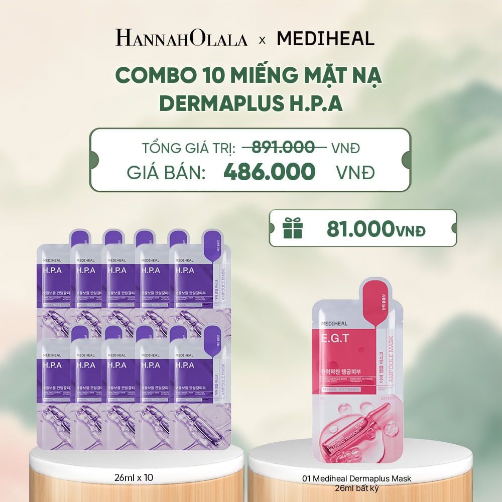  MEDIHEAL MẶT NẠ DERMA AMPOULE MASK 26ML (COMBO 10 MIẾNG) BẤT KỲ - A1475 