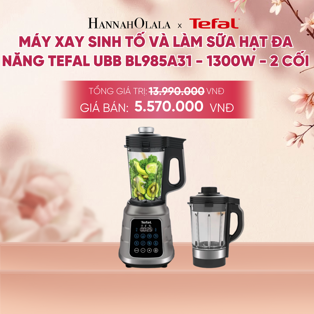  MÁY XAY SINH TỐ VÀ LÀM SỮA HẠT ĐA NĂNG TEFAL UBB BL985A31 - 1300W - 2 CỐI - A465 