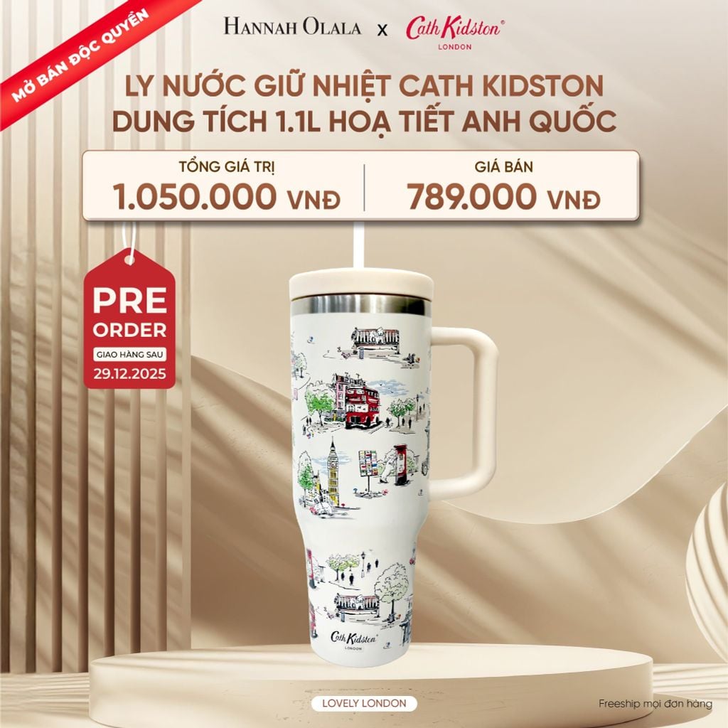  DEAL 20:[PRE-ORDER] [MỞ BÁN ĐỘC QUYỀN] BÌNH NƯỚC GIỮ NHIỆT CATH KIDSTON DUNG TÍCH 1.1L HOẠ TIẾT ANH QUỐC [Giao hàng sau 29.12.2025] 