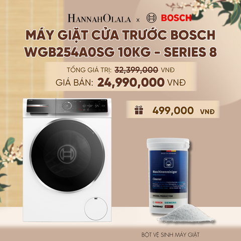 MÁY GIẶT CỬA TRƯỚC BOSCH WGB254A0SG 10KG - SERIES 8 - A1296 