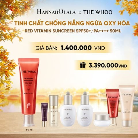  BỘ TINH CHẤT CHỐNG NẮNG CHỐNG OXY HÓA THE WHOO RED VITAMIN SUNCREEN SPF50+/PA++++ 50ML - E2122 