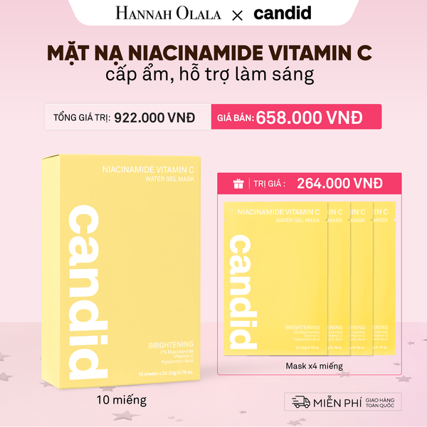  HỘP 10 MIẾNG MẶT NẠ DƯỠNG SÁNG NIACINAMIDE VITAMIN C - DEAL 19_C11 