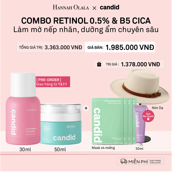  DEAL 20: [PRE-ORD] RETINOL 0.5 & B5 CICA BỘ ĐÔI CHỐNG LÃO HÓA VÀ DƯỠNG ẨM PHỤC HỒI CHUYÊN SÂU 