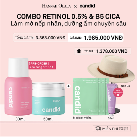  DEAL 20: [PRE-ORD] RETINOL 0.5 & B5 CICA BỘ ĐÔI CHỐNG LÃO HÓA VÀ DƯỠNG ẨM PHỤC HỒI CHUYÊN SÂU 