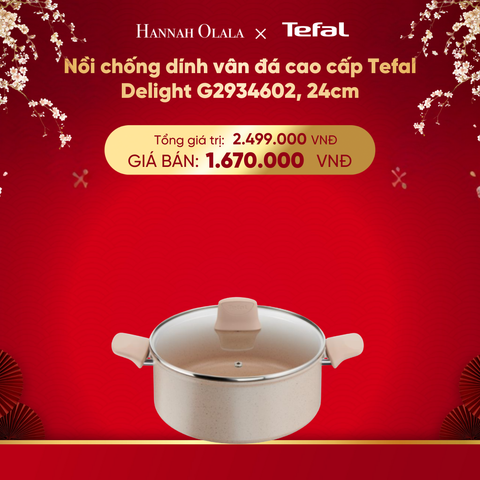  DEAL 8.1: NỒI CHỐNG DÍNH VÂN ĐÁ CAO CẤP TEFAL DELIGHT G2934602, 24CM 