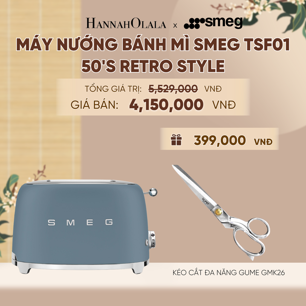  MÁY NƯỚNG BÁNH MÌ SMEG TSF01 50'S RETRO STYLE - A2286 