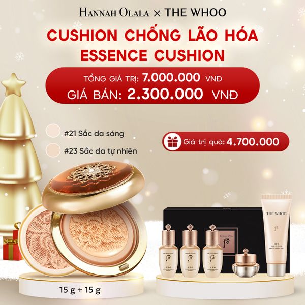  A344_DEAL 20: [TẶNG KÈM 1 LÕI] CUSHION NGỪA LÃO HÓA WHOO CHEONGIDAN ESSENCE CUSHION SPF50+/PA+++ 