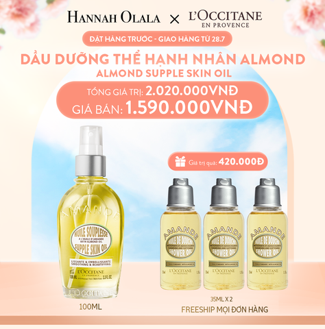  A459_DEAL 22: [PRE-ORDER - GIAO HÀNG TỪ 28/07] DẦU DƯỠNG THỂ HẠNH NHÂN ALMOND 100ML 