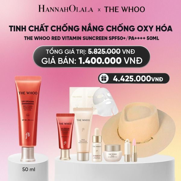  BỘ TINH CHẤT CHỐNG NẮNG CHỐNG OXY HÓA THE WHOO RED VITAMIN SUNCREEN SPF50+/PA++++ 50ML_ A165 