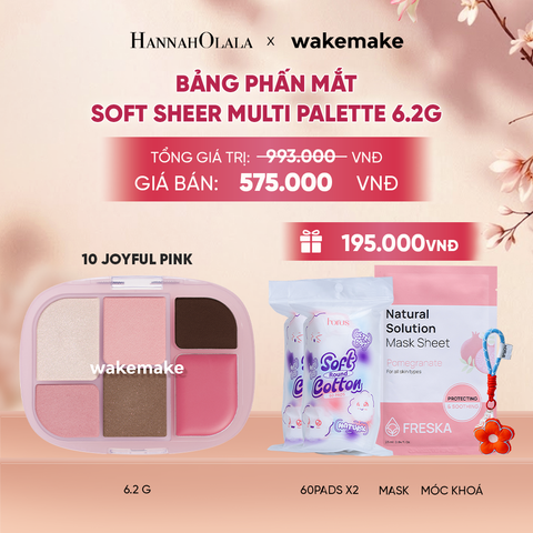 WAKEMAKE BẢNG PHẤN MẮT SOFT SHEER MULTI PALETTE 6.2G - A1766 