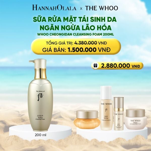  A160_DEAL 20: SỮA RỬA MẶT TÁI SINH DA NGĂN NGỪA LÃO HÓA WHOO CHEONGIDAN RADIANT CLEANSING FOAM 200ML 