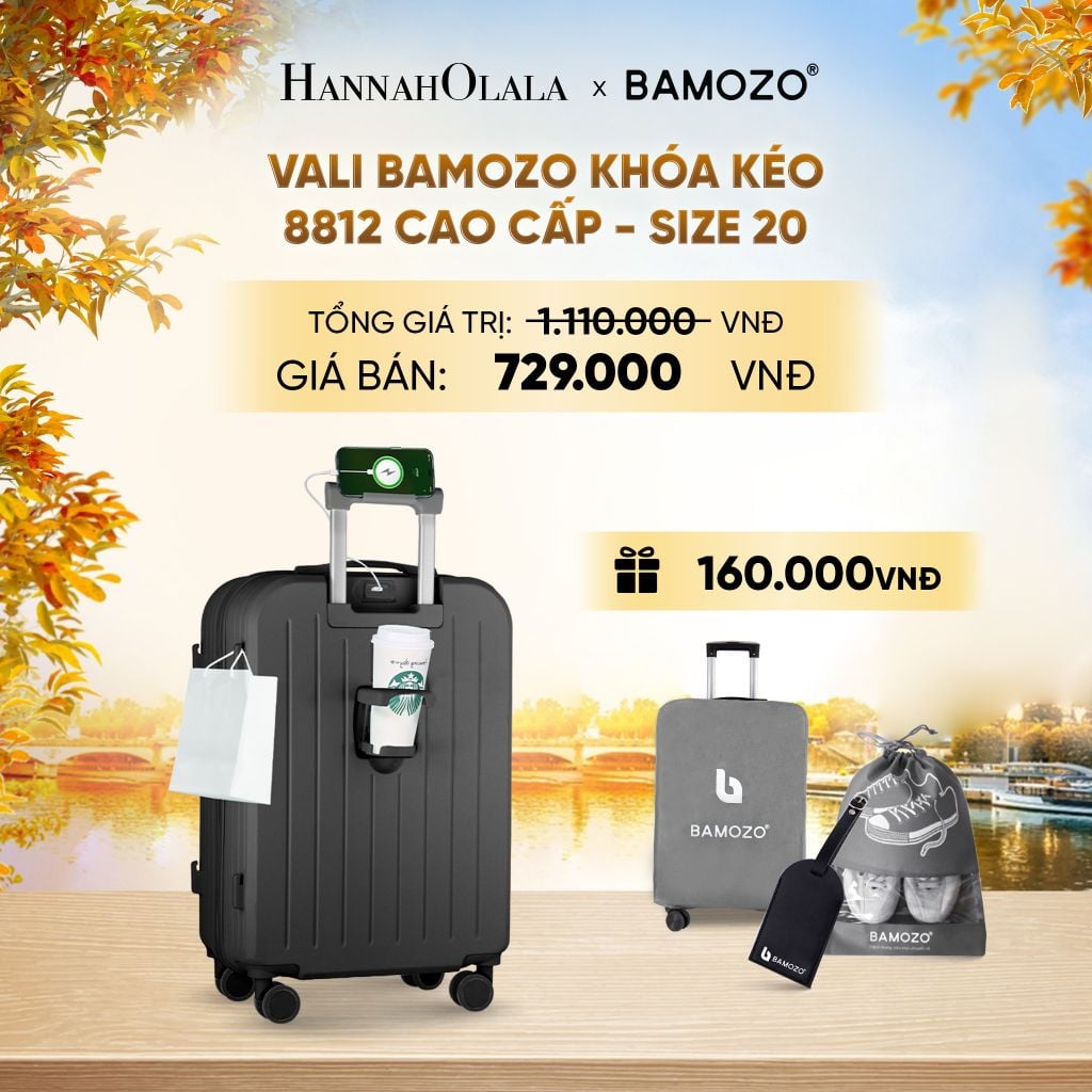  DEAL 13: VALI BAMOZO 8812 CAO CẤP (TẶNG BỌC VALI+ TÚI ĐỰNG GIÀY+TAG THẺ TÊN DA) - E1968 