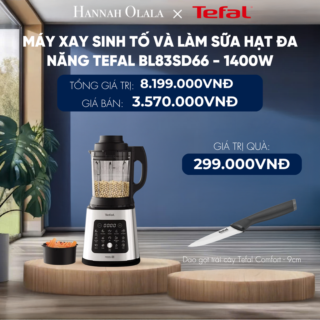  MÁY XAY SINH TỐ VÀ LÀM SỮA HẠT ĐA NĂNG TEFAL BL83SD66 - 1400W 