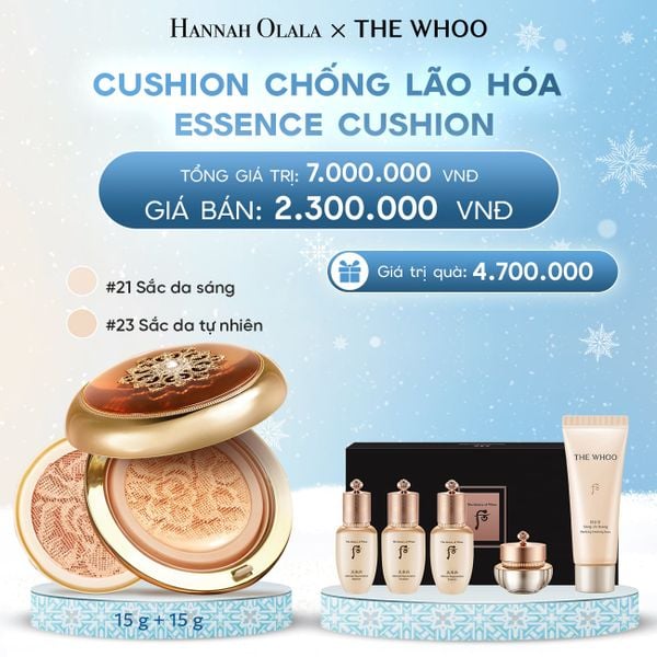  DEAL 20: [TẶNG KÈM 1 LÕI] CUSHION NGỪA LÃO HÓA WHOO CHEONGIDAN ESSENCE CUSHION SPF50+/PA+++ 