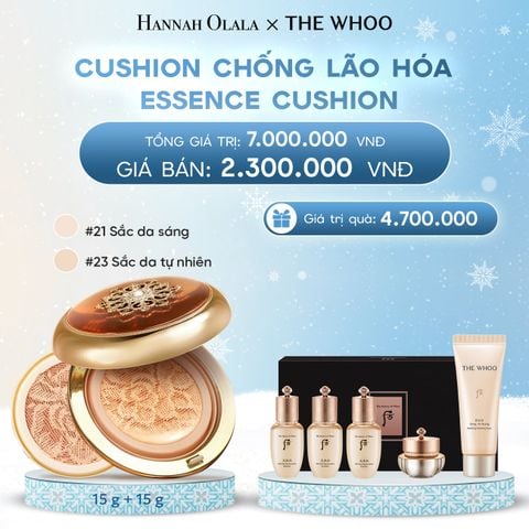  DEAL 20: [TẶNG KÈM 1 LÕI] CUSHION NGỪA LÃO HÓA WHOO CHEONGIDAN ESSENCE CUSHION SPF50+/PA+++ 
