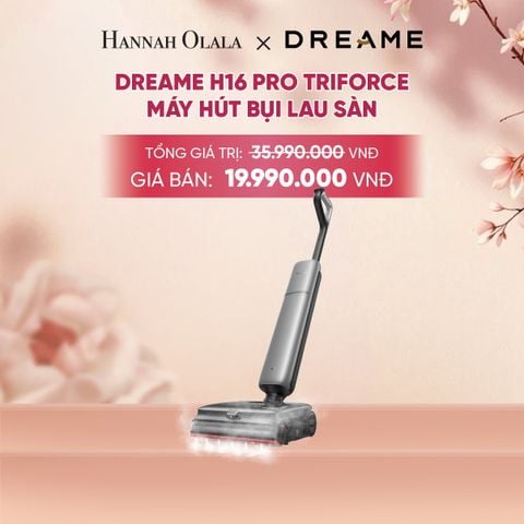  DREAME H16 PRO TRIFORCE MÁY HÚT BỤI LAU SÀN HƠI NƯỚC 200ºC - GIẶT NÓNG 90°C - LAU SÀN VỚI BỌT CHUYÊN SÂU - BH 24 THÁNG 