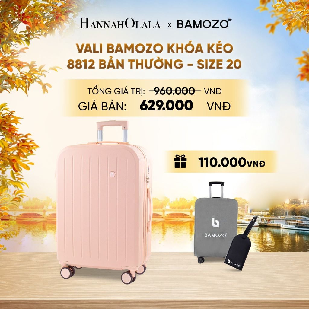  DEAL 14: VALI BAMOZO 8812 BẢN THƯỜNG (TẶNG BỌC VALI + TAG THẺ TÊN DA) - E1979 