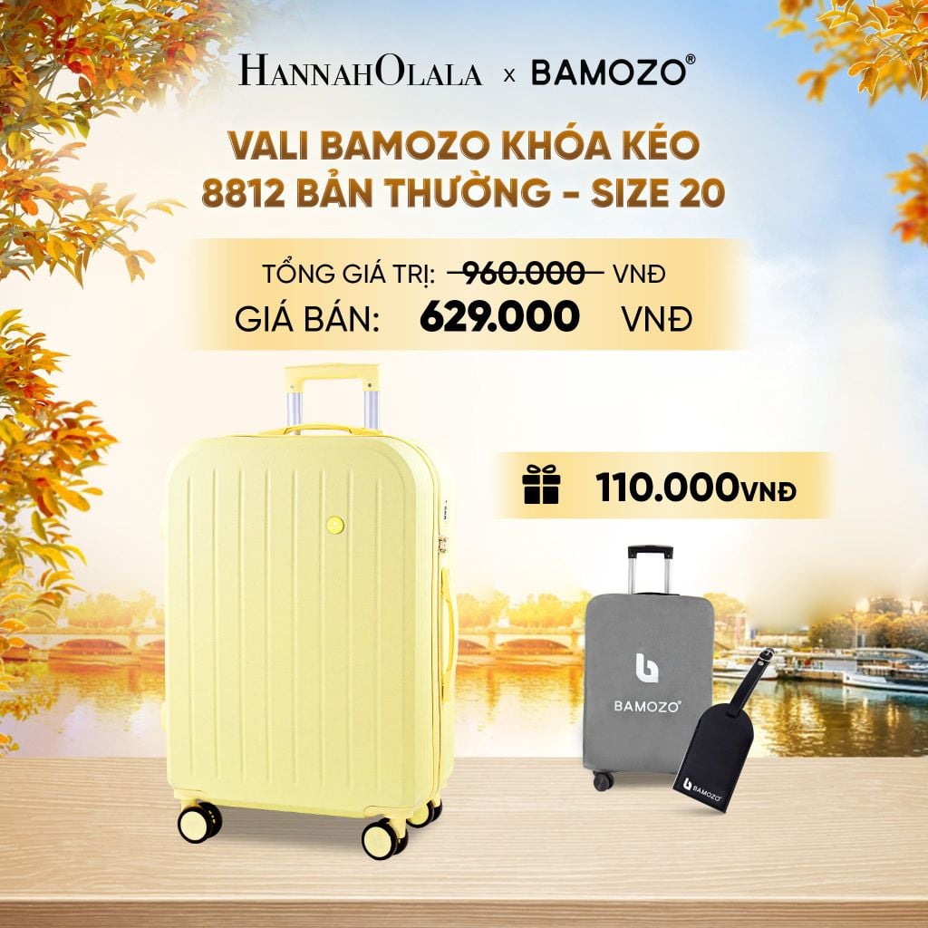  DEAL 14: VALI BAMOZO 8812 BẢN THƯỜNG (TẶNG BỌC VALI + TAG THẺ TÊN DA) - E1979 