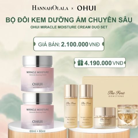  BỘ ĐÔI KEM DƯỠNG ẨM CHUYÊN SÂU OHUI MIRACLE MOISTURE CREAM DUO - A1021 