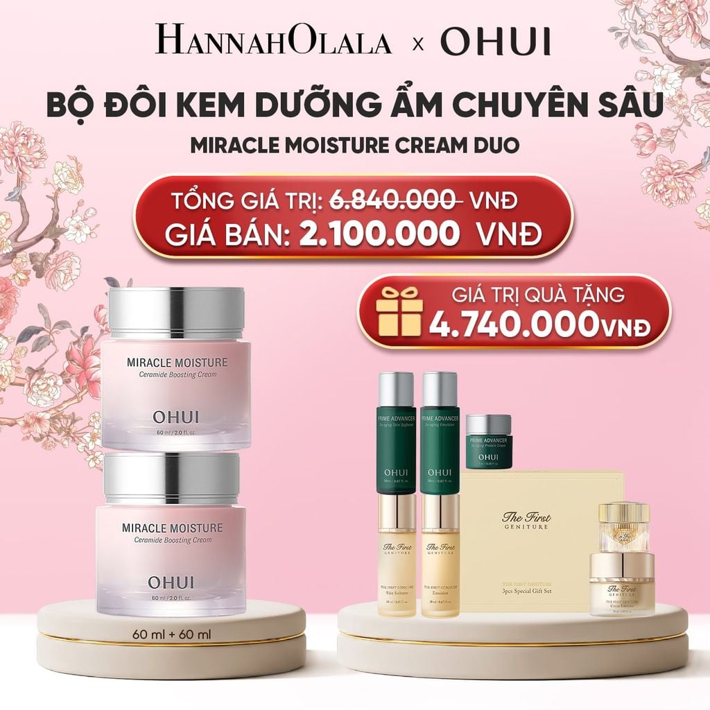  MỚI - BỘ ĐÔI KEM DƯỠNG ẨM CHUYÊN SÂU OHUI MIRACLE MOISTURE CREAM DUO 