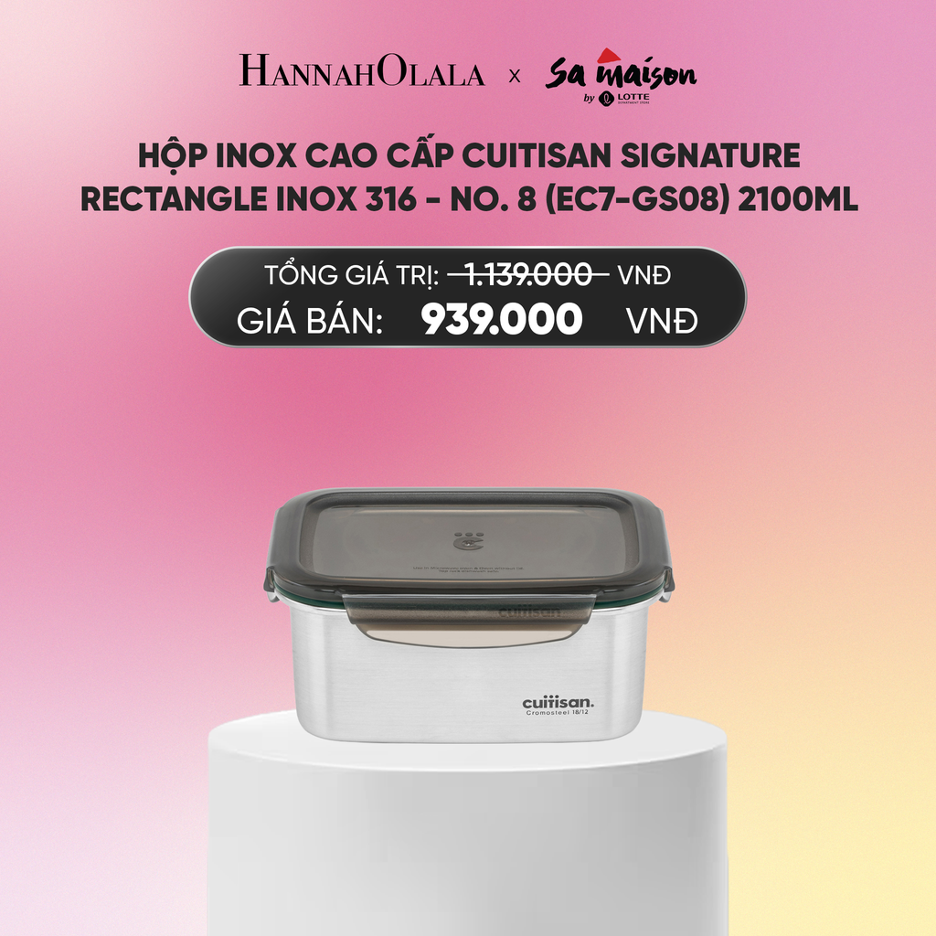  DEAL 16: HỘP INOX CAO CẤP CUITISAN SIGNATURE RECTANGLE INOX 316_A587 