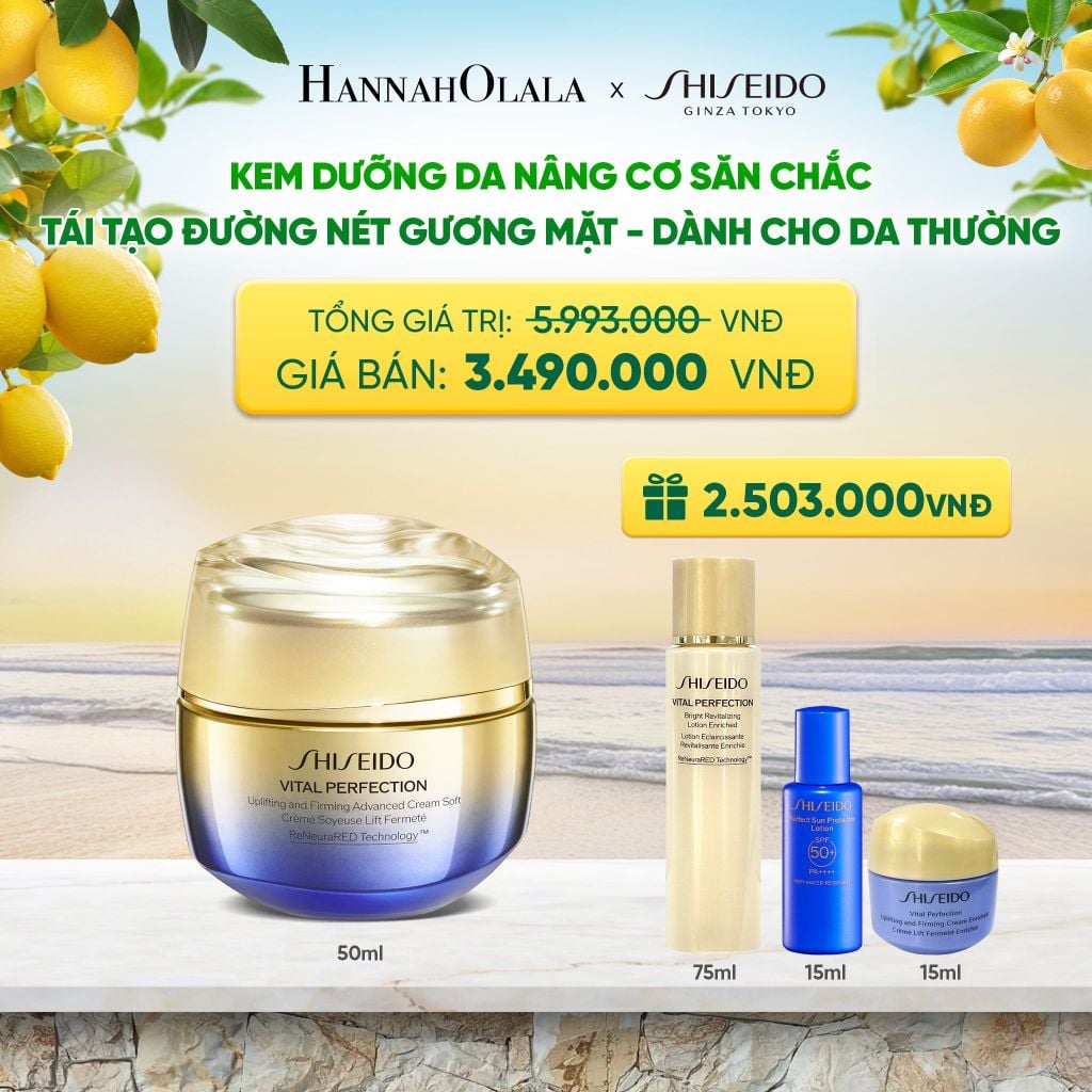  KEM DƯỠNG DA SHISEIDO VITAL PERFECTION UPLIFTING AND FIRMING ADVANCED CREAM 50ML - DEAL 12 