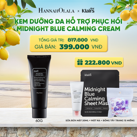  DEAR, KLAIRS KEM DƯỠNG MIDNIGHT BLUE CALMING CREAM 60G - A424 