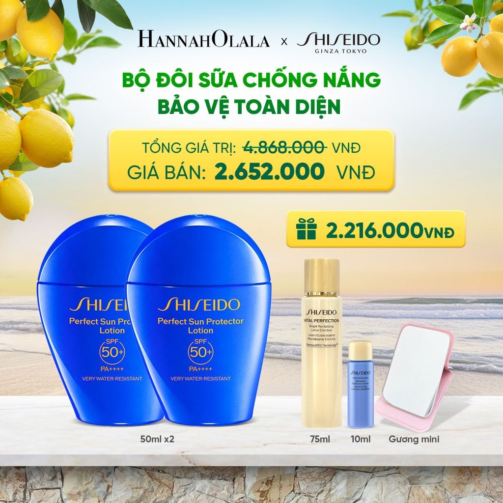 COMBO X2 CHỐNG NẮNG TOÀN DIỆN NGĂN NGỪA LÃO HÓA LÀM MỜ ĐỐM NÂU NHỜ CÔNG NGHỆ PROFENCEL - SỮA CHỐNG NẮNG DƯỠNG DA SHISEIDO - DEAL 13 
