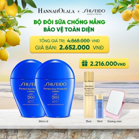  COMBO X2 CHỐNG NẮNG TOÀN DIỆN NGĂN NGỪA LÃO HÓA LÀM MỜ ĐỐM NÂU NHỜ CÔNG NGHỆ PROFENCEL - SỮA CHỐNG NẮNG DƯỠNG DA SHISEIDO - DEAL 13 