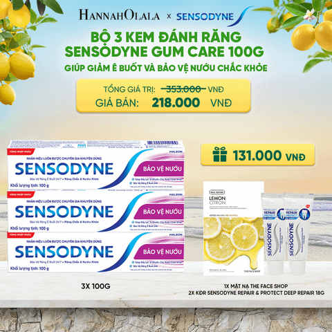  BỘ 3 KEM ĐÁNH RĂNG SENSODYNE GUM CARE 100G GIÚP GIẢM Ê BUỐT VÀ BẢO VỆ NƯỚU CHẮC KHỎE - A2078 