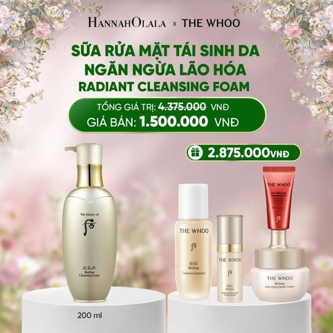  DEAL 22: SỮA RỬA MẶT TÁI SINH DA NGĂN NGỪA LÃO HÓA WHOO CHEONGIDAN RADIANT CLEANSING FOAM 200ML 