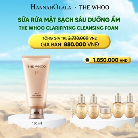  DEAL 21: SỮA RỬA MẶT SẠCH SÂU DƯỠNG ẨM THE WHOO GONG JIN HYANG CLARIFIYING CLEANSING FOAM 180ML 