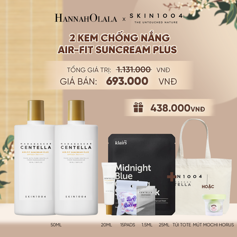  COMBO 02 PCS SKIN1004 KEM CHỐNG NẮNG MADAGASCAR CENTELLA AIR-FIT SUNCREAM PLUS 50ML - A1104 