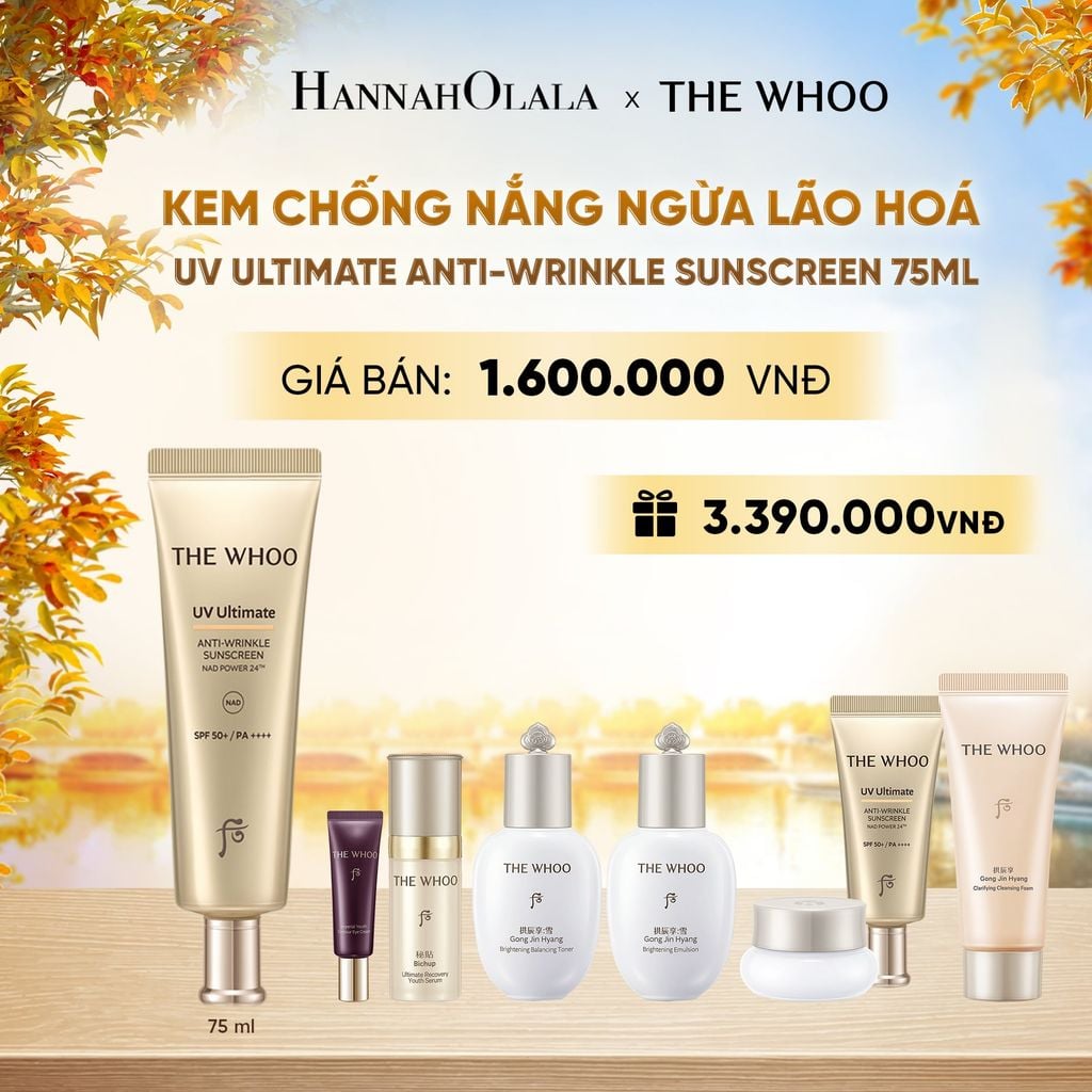  PHIÊN BẢN ĐẶC BIỆT - BỘ KEM CHỐNG NẮNG NGỪA LÃO HOÁ THE WHOO UV ULTIMATE ANTI-WRINKLE SUNSCREEN 75ML - E2123 