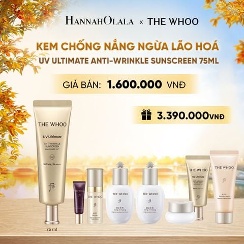  PHIÊN BẢN ĐẶC BIỆT - BỘ KEM CHỐNG NẮNG NGỪA LÃO HOÁ THE WHOO UV ULTIMATE ANTI-WRINKLE SUNSCREEN 75ML - E2123 