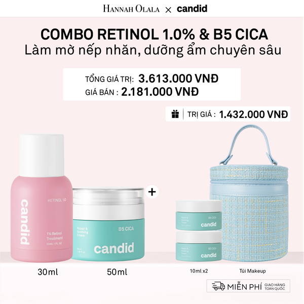  A3_DEAL 11: RETINOL 1.0 30ML & B5 CICA 50ML BỘ ĐÔI LÀM MỜ NẾP NHĂN VÀ DƯỠNG ẨM PHỤC HỒI CHUYÊN SÂU 