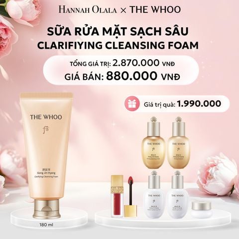  E248: DEAL 21: BỘ SỮA RỬA MẶT SẠCH SÂU THE WHOO GONG JIN HYANG CLARIFIYING CLEANSING FOAM 180ML - [GIAO HÀNG TỪ 03/10] 